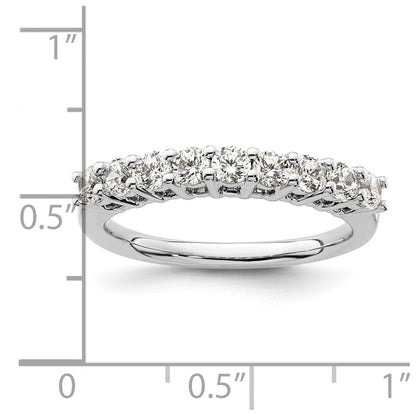14K Weißgold Ring mit 9 natürlichen Diamanten