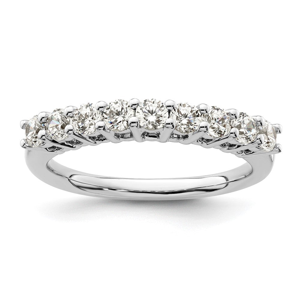 14K Weißgold Ring mit 9 natürlichen Diamanten