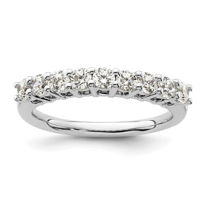 14K Weißgold Ring mit 9 natürlichen Diamanten