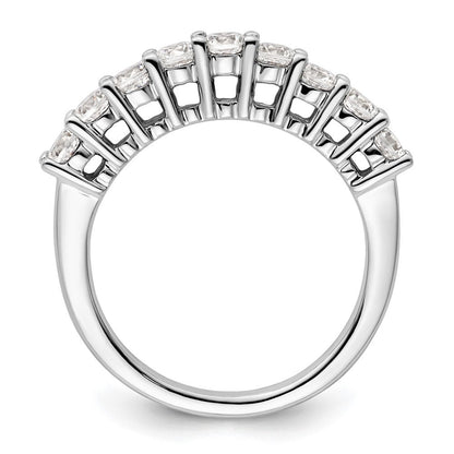 14K Weißgold Ehering mit 9 natürlichen Diamanten, 1,035 ct. Gesamtgewicht