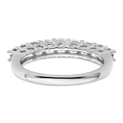 14K Weißgold Ehering mit 9 natürlichen Diamanten, 1,035 ct. Gesamtgewicht