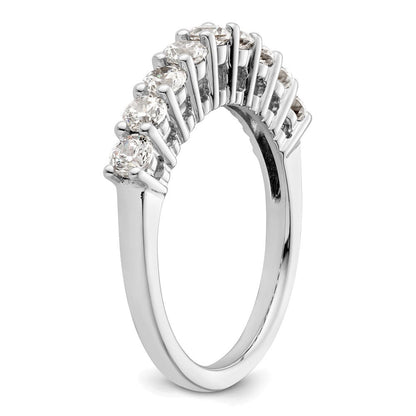 14K Weißgold Ehering mit 9 natürlichen Diamanten, 1,035 ct. Gesamtgewicht