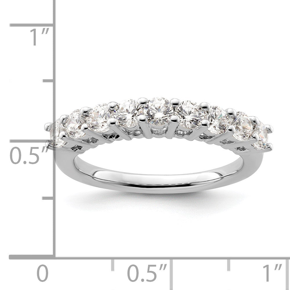 14K Weißgold Ehering mit 9 natürlichen Diamanten, 1,035 ct. Gesamtgewicht