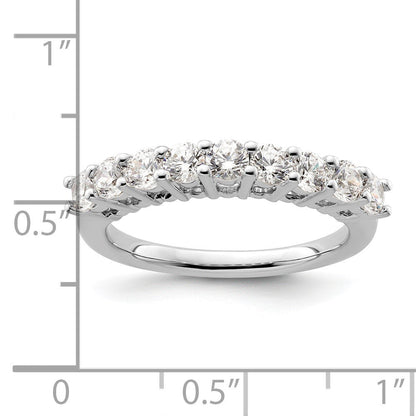 14K Weißgold Ehering mit 9 natürlichen Diamanten, 1,035 ct. Gesamtgewicht