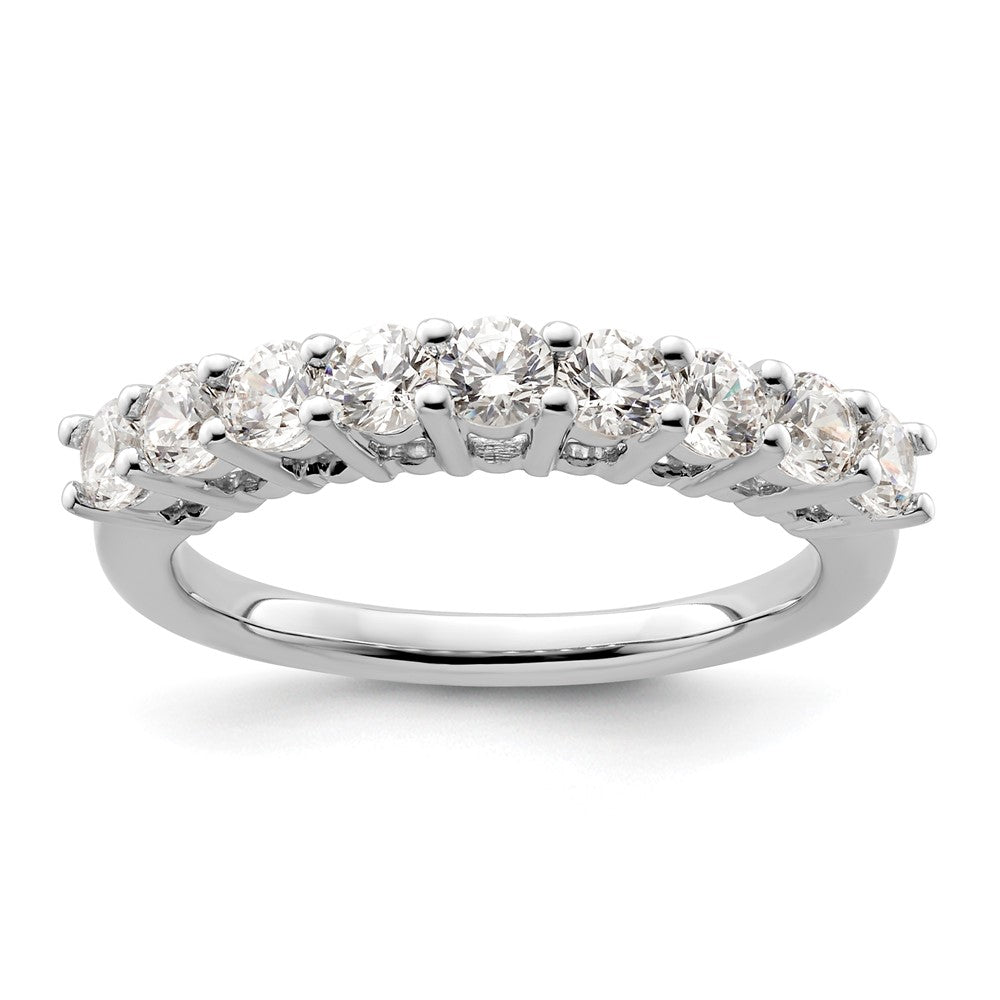 14K Weißgold Ehering mit 9 natürlichen Diamanten, 1,035 ct. Gesamtgewicht