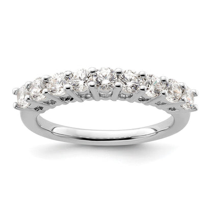 14K Weißgold Ehering mit 9 natürlichen Diamanten, 1,035 ct. Gesamtgewicht
