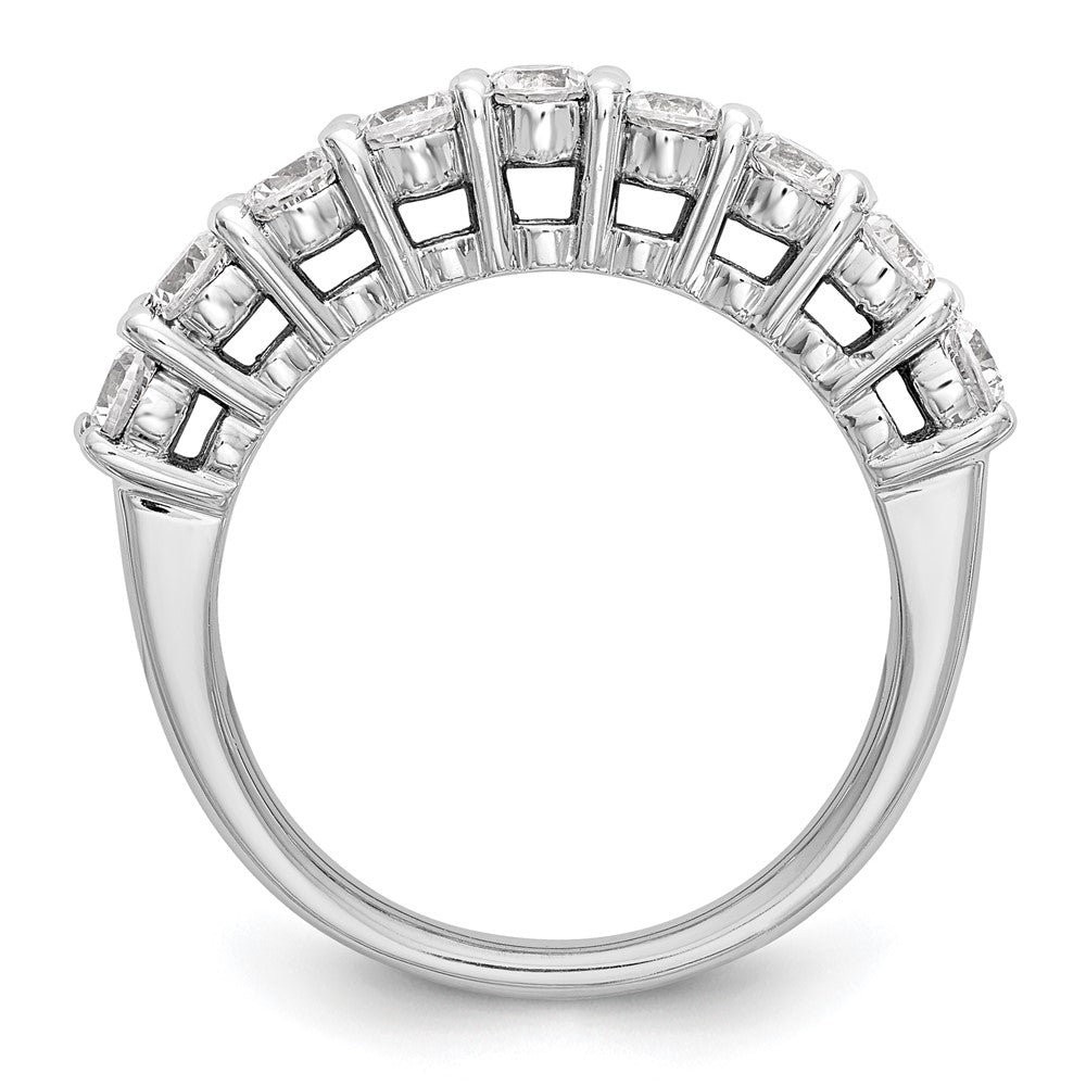 14K Weißgold Ehering mit 9 natürlichen Diamanten (1,17 ct Gesamtgewicht)