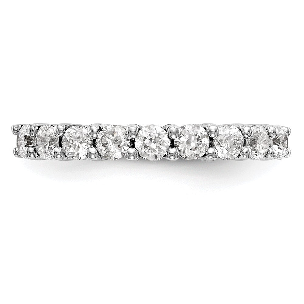 14K Weißgold Ehering mit 9 natürlichen Diamanten (1,17 ct Gesamtgewicht)