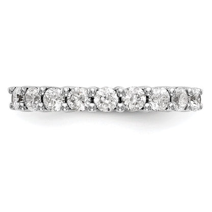 14K Weißgold Ehering mit 9 natürlichen Diamanten (1,17 ct Gesamtgewicht)