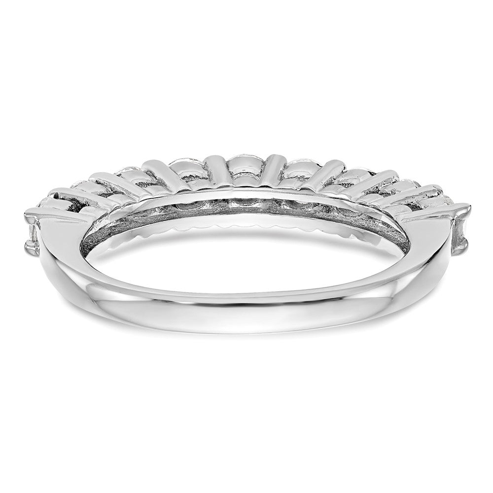 14K Weißgold Ehering mit 9 natürlichen Diamanten (1,17 ct Gesamtgewicht)