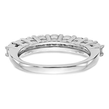 14K Weißgold Ehering mit 9 natürlichen Diamanten (1,17 ct Gesamtgewicht)