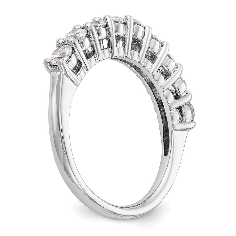 14K Weißgold Ehering mit 9 natürlichen Diamanten (1,17 ct Gesamtgewicht)