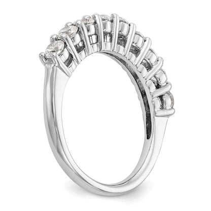 14K Weißgold Ehering mit 9 natürlichen Diamanten (1,17 ct Gesamtgewicht)
