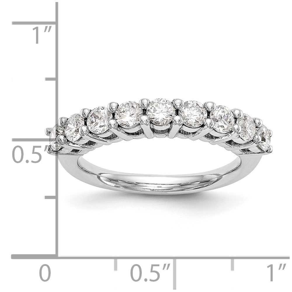 14K Weißgold Ehering mit 9 natürlichen Diamanten (1,17 ct Gesamtgewicht)
