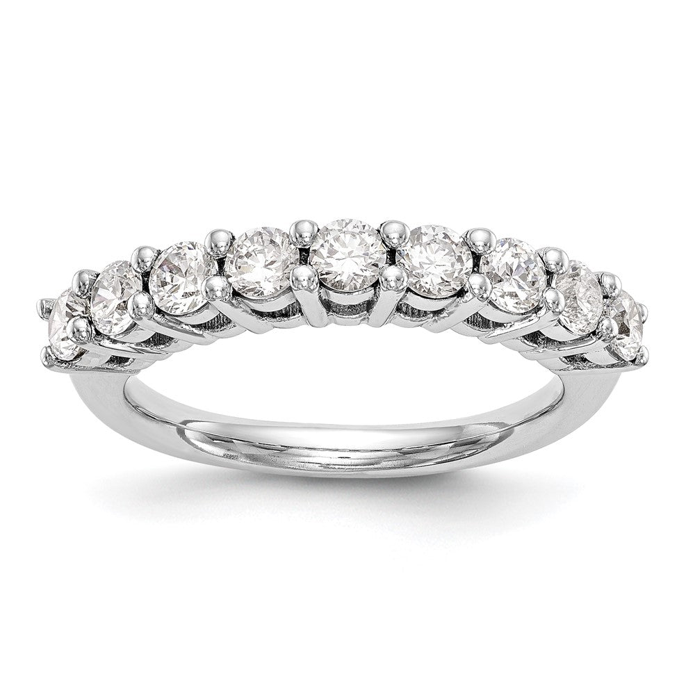 14K Weißgold Ehering mit 9 natürlichen Diamanten (1,17 ct Gesamtgewicht)