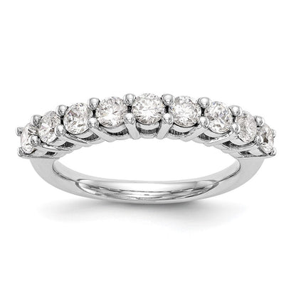 14K Weißgold Ehering mit 9 natürlichen Diamanten (1,17 ct Gesamtgewicht)