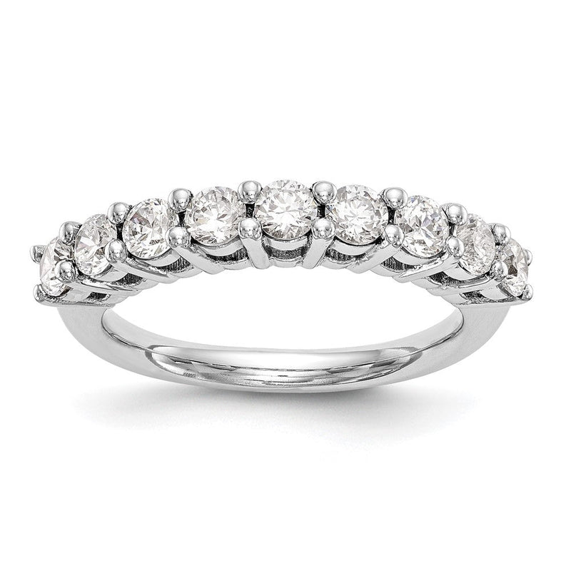 14K Weißgold Ehering mit 9 natürlichen Diamanten, 1,17 ct. Gesamtgewicht