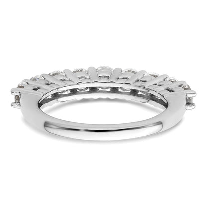 14K Weißgold Ehering mit 9 natürlichen Diamanten