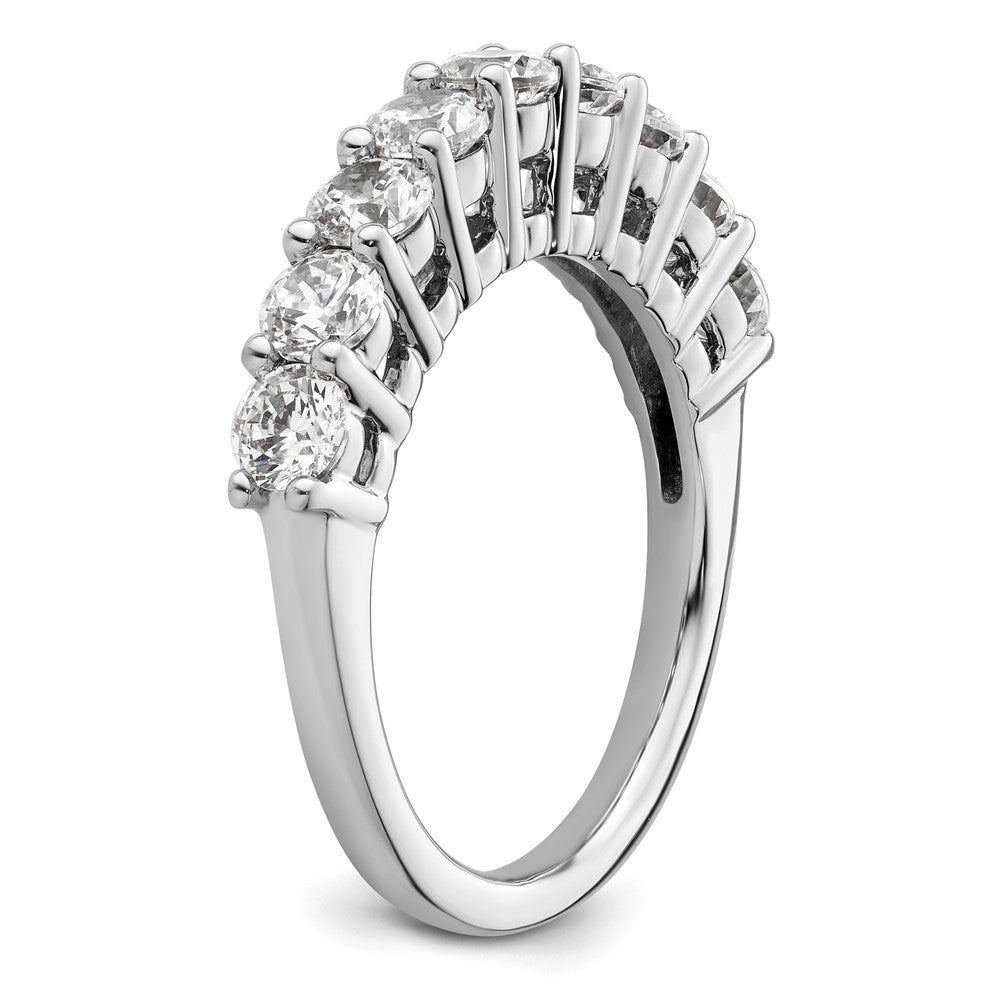 14K Weißgold Ehering mit 9 natürlichen Diamanten