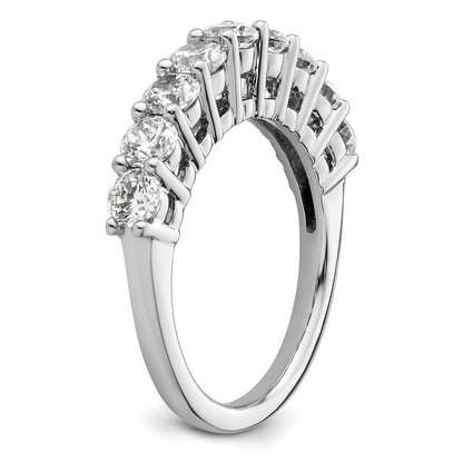 14K Weißgold Ehering mit 9 natürlichen Diamanten