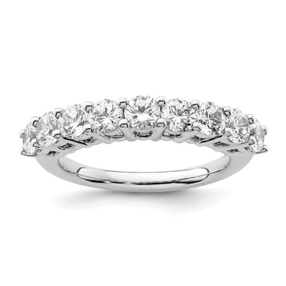 14K Weißgold Ehering mit 9 natürlichen Diamanten