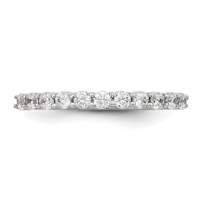 14K Weißgold Ehering mit 11 natürlichen Diamanten