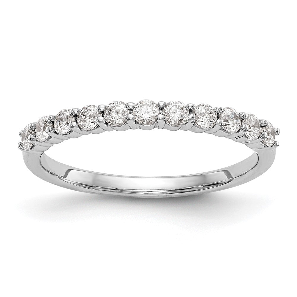 14K Weißgold Ehering mit 11 natürlichen Diamanten