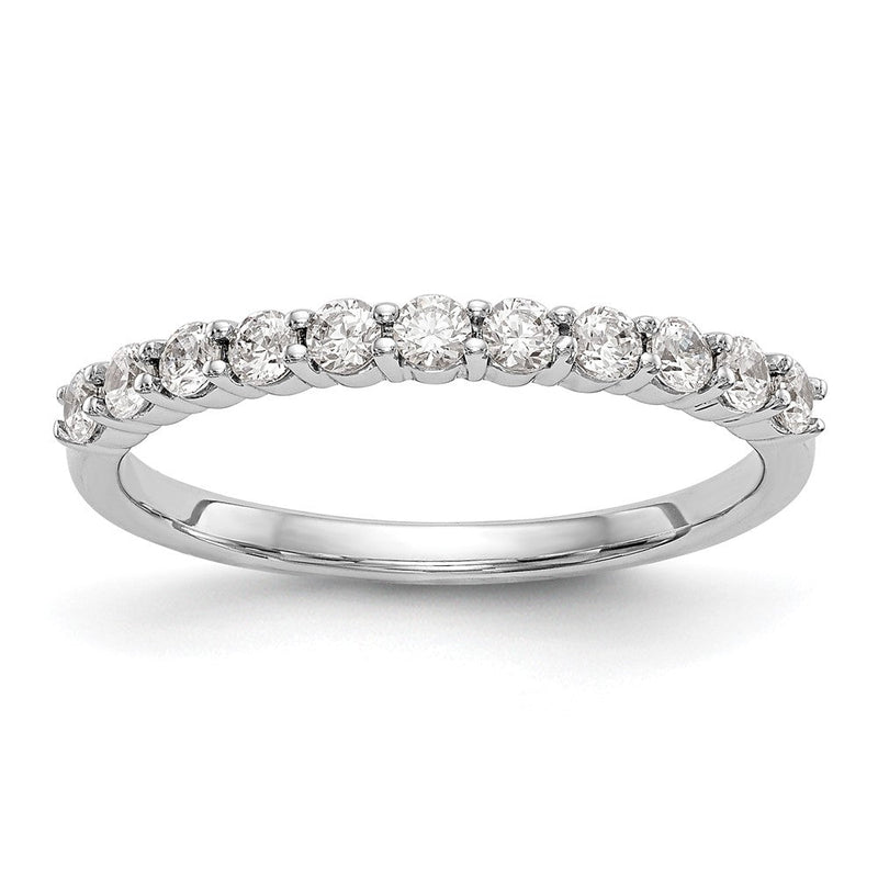 14K Weißgold Ehering mit 11 natürlichen Diamanten, 0,495 ct Gesamtgewicht