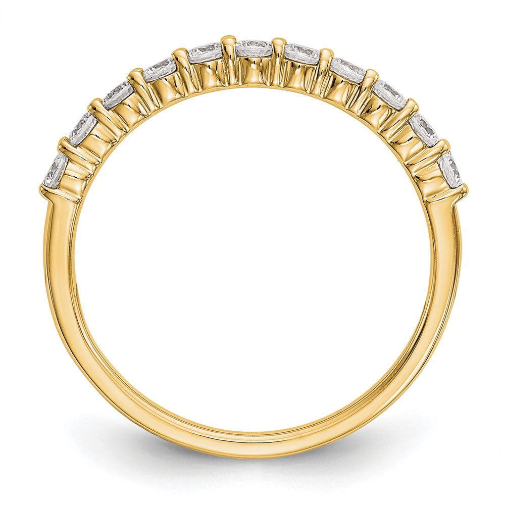 14K Gelbgold Ehering mit 11 echten Diamanten