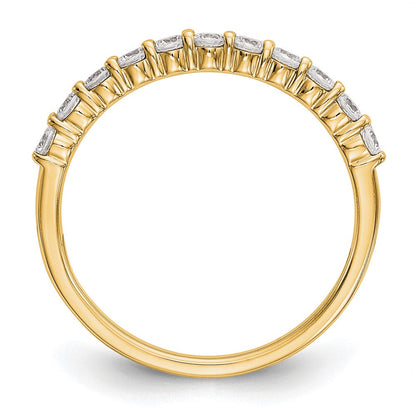 14K Gelbgold Ehering mit 11 echten Diamanten