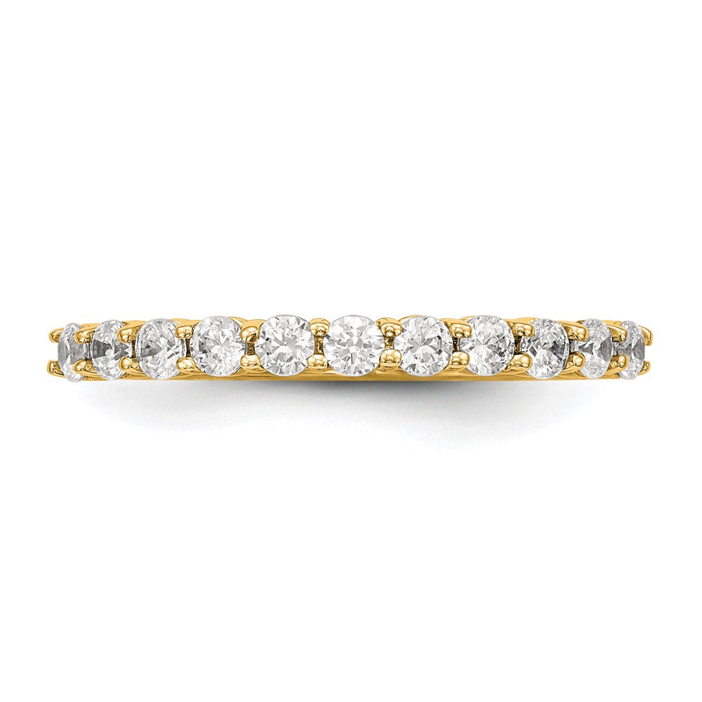 14K Gelbgold Ehering mit 11 echten Diamanten