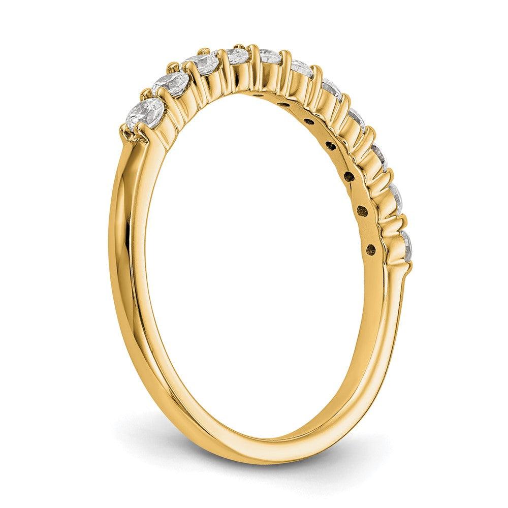 14K Gelbgold Ehering mit 11 echten Diamanten