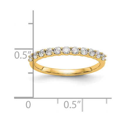 14K Gelbgold Ehering mit 11 echten Diamanten
