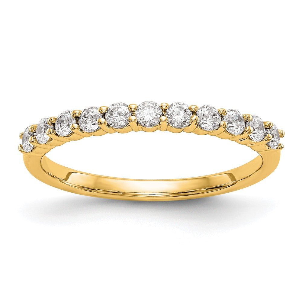 14K Gelbgold Ehering mit 11 echten Diamanten