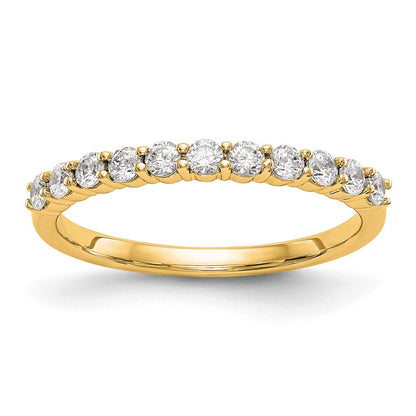 14K Gelbgold Ehering mit 11 echten Diamanten