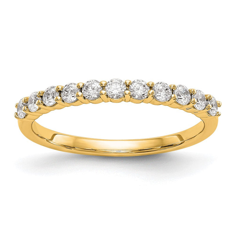 14K Gelbgold Ehering mit 11 echten Diamanten