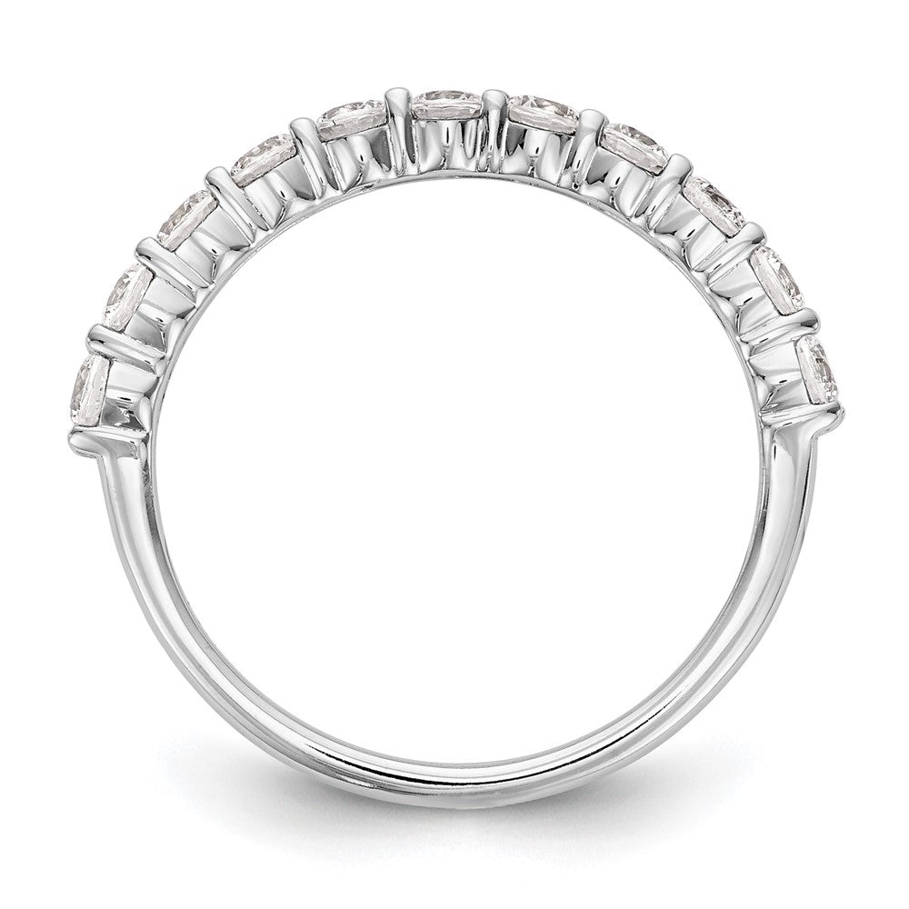 14K Weißgold 0,75 ct. Laborgezüchteter Diamant VS/SI+ G+ Elf-Stein-Ring