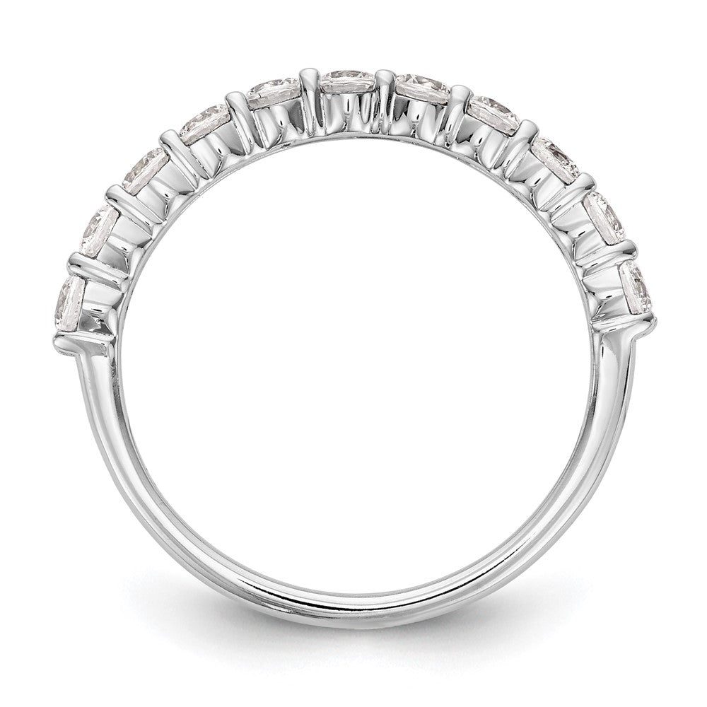 14K Weißgold Ehering mit 11 natürlichen Diamanten