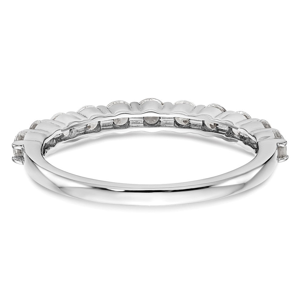 14K Weißgold Ehering mit 11 natürlichen Diamanten