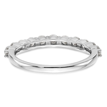 14K Weißgold Ehering mit 11 natürlichen Diamanten
