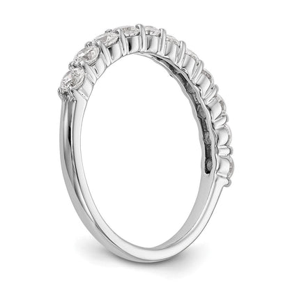 14K Weißgold 0,75 ct. Laborgezüchteter Diamant VS/SI+ G+ Elf-Stein-Ring