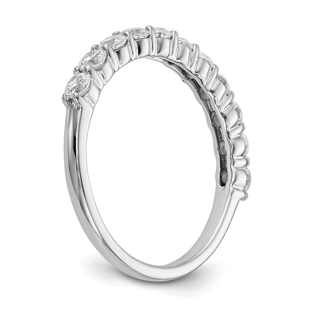 14K Weißgold Ehering mit 11 natürlichen Diamanten