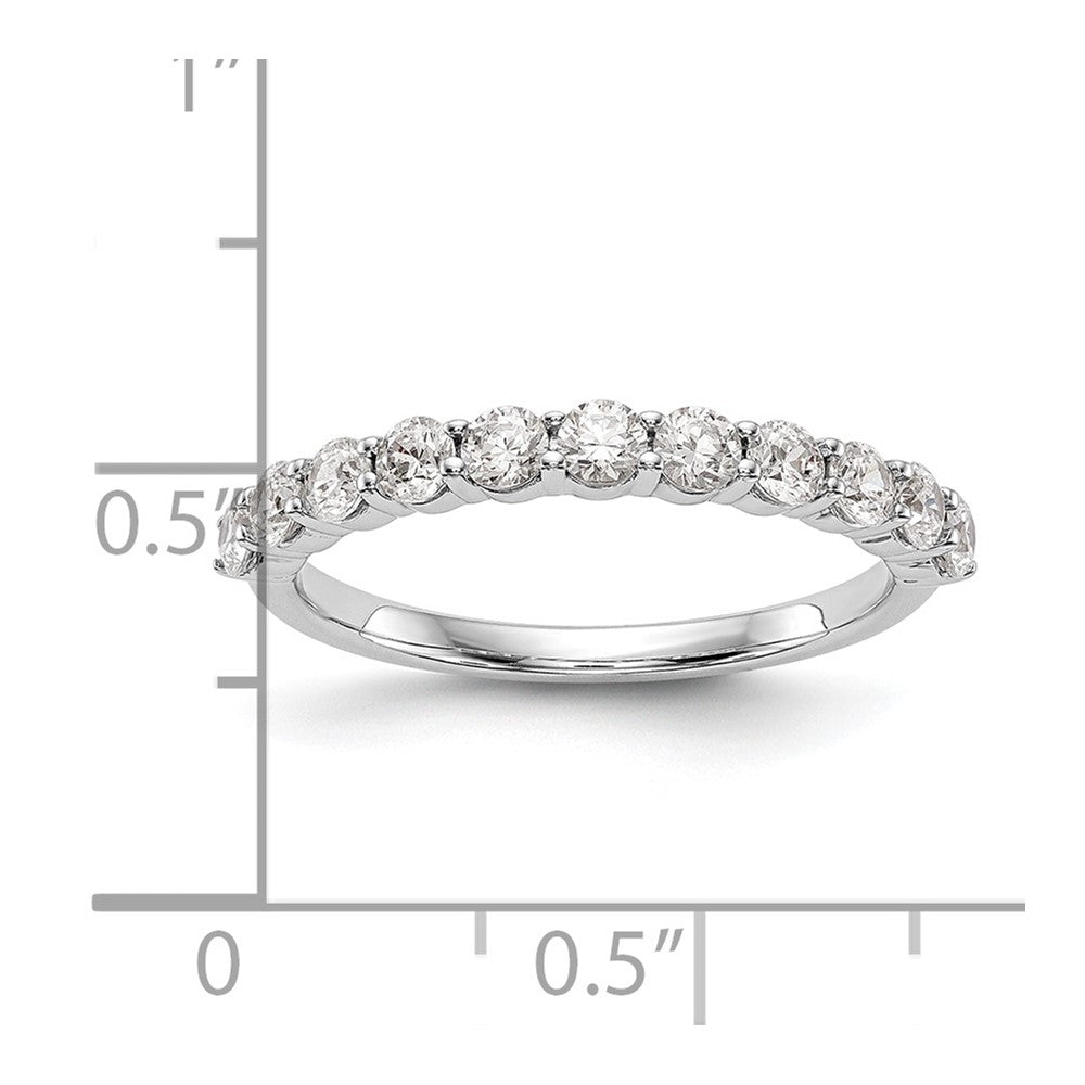 14K Weißgold 0,75 ct. Laborgezüchteter Diamant VS/SI+ G+ Elf-Stein-Ring