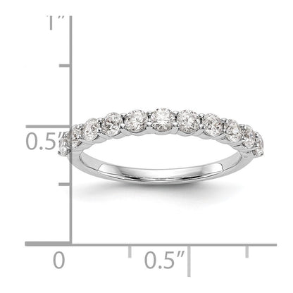 14K Weißgold 0,75 ct. Laborgezüchteter Diamant VS/SI+ G+ Elf-Stein-Ring