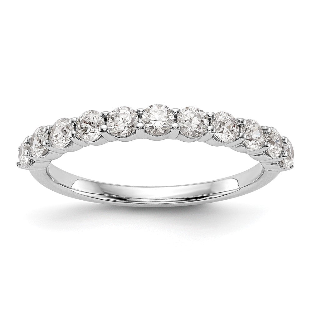 14K Weißgold 0,75 ct. Laborgezüchteter Diamant VS/SI+ G+ Elf-Stein-Ring
