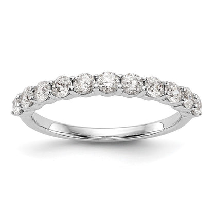 14K Weißgold 0,75 ct. Laborgezüchteter Diamant VS/SI+ G+ Elf-Stein-Ring
