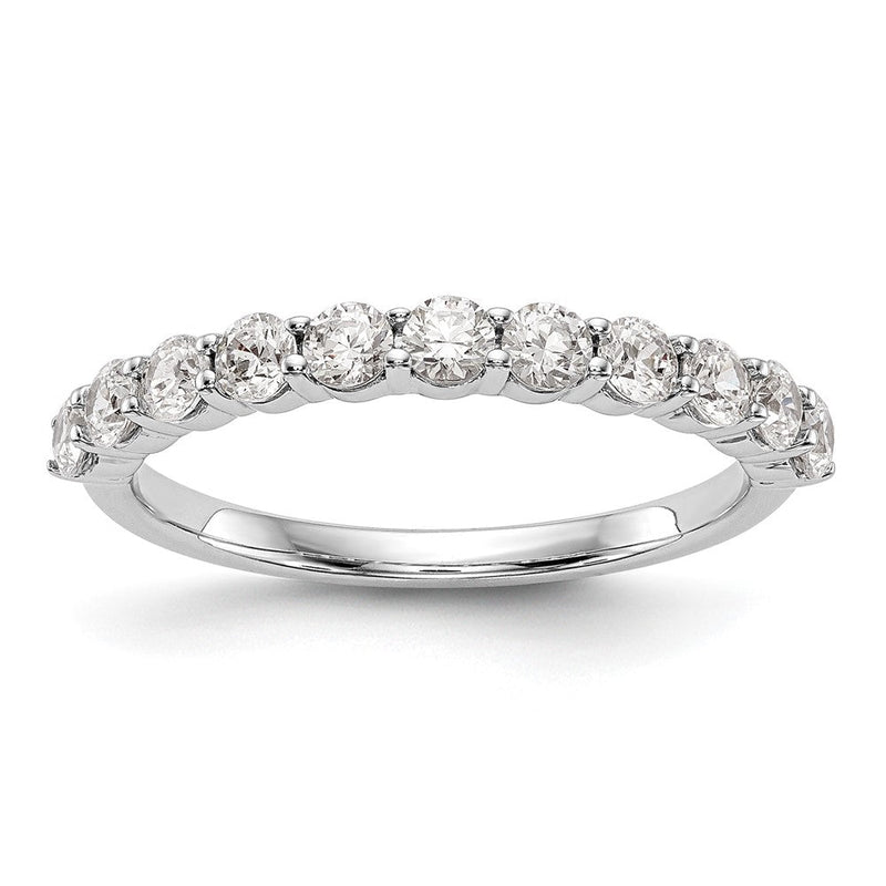 14K Weißgold 0,75 ct. Laborgezüchteter Diamant VS/SI+ G+ Elf-Stein-Ring
