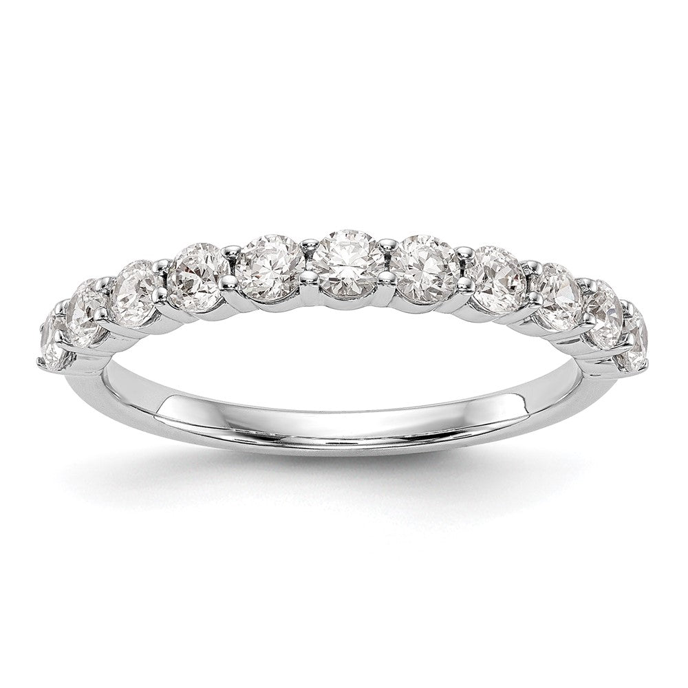 14K Weißgold Ehering mit 11 natürlichen Diamanten