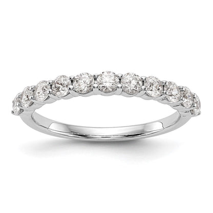 14K Weißgold Ehering mit 11 natürlichen Diamanten