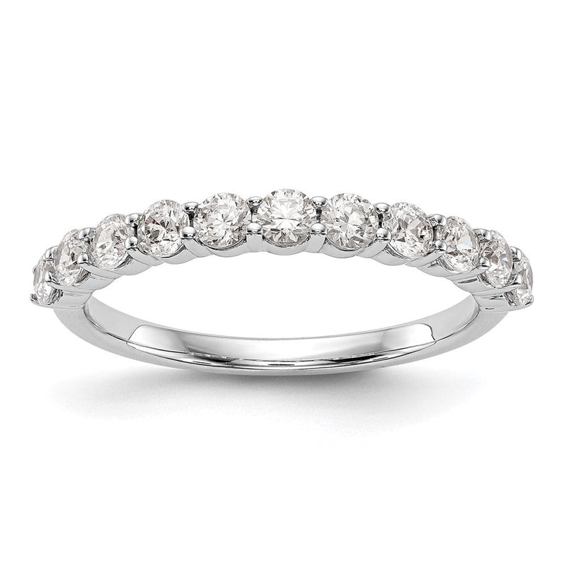 14K Weißgold Ehering mit 11 natürlichen Diamanten, 0,77 ct. Gesamtgewicht